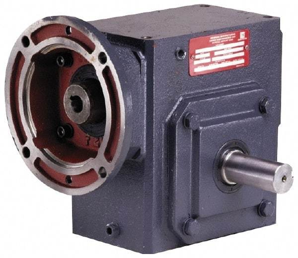 Morse - 3 Centerline Distance, 20:1, 88 RPM Output, 3/4 Input Horsepower, 468 Lbs. Max Torque, Speed Reducer - 1-1/4" Shaft Diam, Single Shaft Left, 5/8" Bore, 8-1/2" Long x 5-1/2" Wide x 8.88" High, 56C NEMA, 156 In/Lb. Min Torque - Americas Tooling