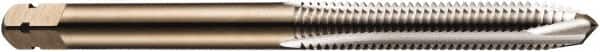 DORMER - 3/8-16 UNC, 2 Flute, Bright Finish, Powdered Metal Spiral Point Tap - Plug Chamfer, Right Hand Thread, 2-15/16" OAL, 0.602" Thread Length, 0.381" Shank Diam, 3B Class of Fit, Series E025 - Exact Industrial Supply