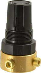 Parker - 1/8 NPT Port, Brass Miniature Regulator - 2 to 125 psi Range, 300 Max psi Supply Pressure, 1/8" Gauge Port Thread, 1-1/2" Wide x 2.87" High - Americas Tooling