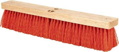 PRO-SOURCE - 18" Heavy Duty Synthetic Push Broom - 4" Bristle Length, Wood Block, Threaded Handle Connection - Americas Tooling