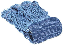 PRO-SOURCE - 5" Blue Head Band, Small Blended Fiber Loop End Mop Head - 4 Ply, Clamp Jaw Connection, Use for General Purpose - Americas Tooling