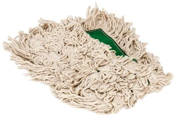 PRO-SOURCE - 24" Long x 3-1/2" Wide Yarn Blend Dust Mop Head - Snap-On, Green, Looped Head, Launderable - Americas Tooling