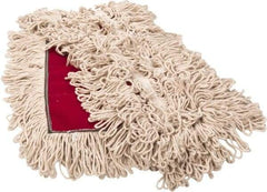 PRO-SOURCE - 36" Long x 3-1/2" Wide Yarn Blend Dust Mop Head - Snap-On, Red, Looped Head, Launderable - Americas Tooling