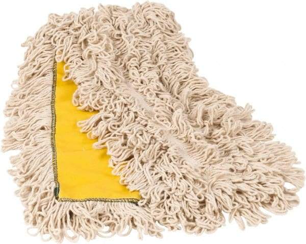 PRO-SOURCE - 48" Long x 3-1/2" Wide Yarn Blend Dust Mop Head - Snap-On, Yellow, Looped Head, Launderable - Americas Tooling