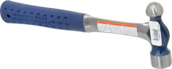 Estwing - 3/4 Lb Head Ball Pein Hammer - Steel Handle, 1-3/8" Face Diam, 11-1/8" OAL, Steel with Cushion Grip - Americas Tooling