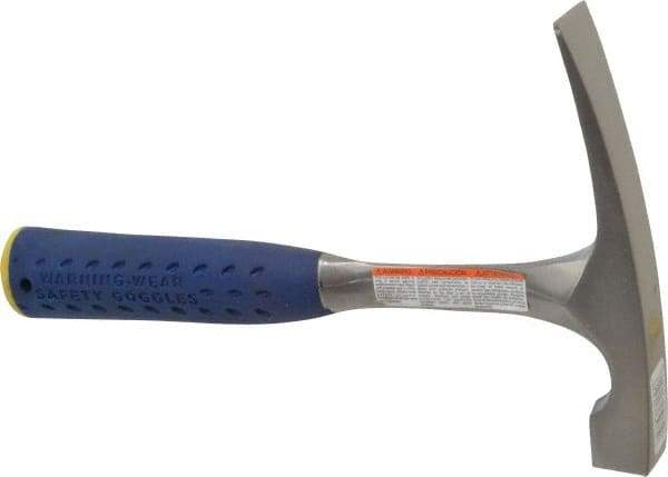 Estwing - 1-1/4 Lb Head Bricklayer's Hammer - 11" OAL, Steel Handle with Grip, 53/64" Face Diam - Americas Tooling