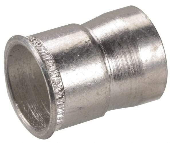 Made in USA - M4x0.70 Metric Coarse, Cadmium-Plated, Steel Knurled Rivet Nut Inserts - 0.76mm to 2.29mm Grip, 6.35mm Drill Size, 6.83mm Body Diam - Americas Tooling