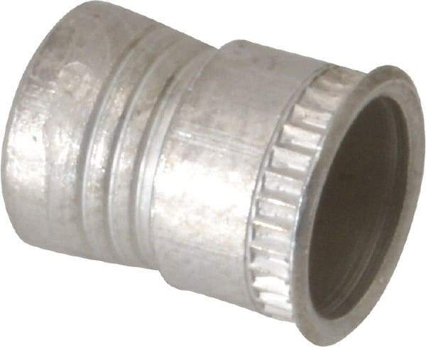 Made in USA - #10-24 UNC, Cadmium-Plated, Aluminum Knurled Rivet Nut Inserts - 0.03" to 0.09" Grip, 9/32" Drill Size, 0.36" Body Diam - Americas Tooling