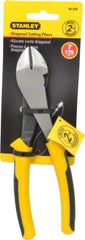 Stanley - 7" OAL, Cutting Pliers - 13/16" Jaw Length x 1-7/64" Jaw Width, Round Head, Thermo Plastic Elastomer (TPE) Handle - Americas Tooling