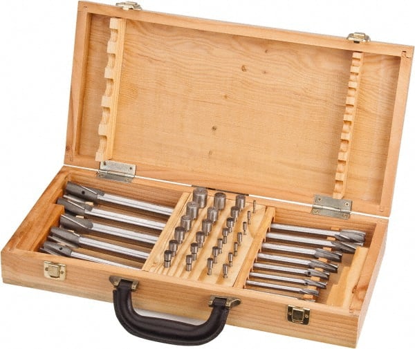 Value Collection - 39 Piece, 3 Flutes, Straight Shank, Interchangeable Pilot Counterbore Set - Americas Tooling