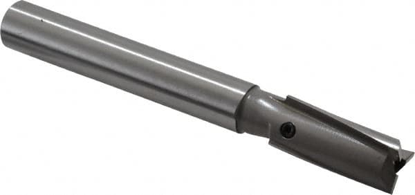 Made in USA - 9/16" Diam, 1/2" Shank, Diam, 3 Flutes, Straight Shank, Interchangeable Pilot Counterbore - Americas Tooling