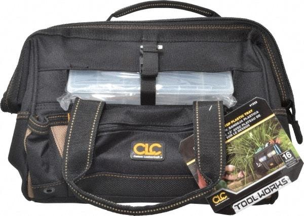 CLC - 16 Pocket Black Polyester Tool Bag - 12" Wide x 8" Deep x 9" High - Americas Tooling