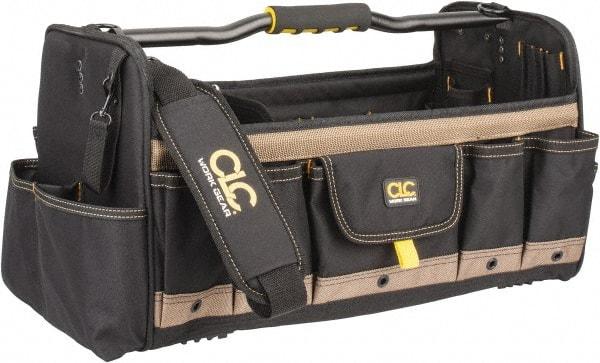 CLC - 37 Pocket Tan & Black Polyester Tool Tote - 20" Wide x 11" Deep x 11" High - Americas Tooling