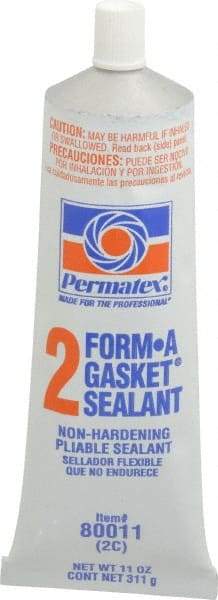 Permatex - 11 oz Tube Black Rosin Gasket Sealant - -65 to 400°F Operating Temp, 24 hr Full Cure Time - Americas Tooling