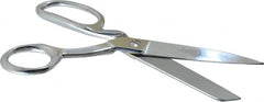 Clauss - 3-1/2" LOC, 8" OAL Chrome Plated Standard Shears - Right Hand, Chrome Plated Offset Handle, For General Purpose Use - Americas Tooling