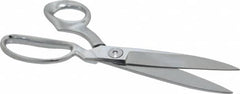 Clauss - 4-1/2" LOC, 10" OAL Chrome Plated Standard Shears - Right Hand, Chrome Plated Offset Handle, For General Purpose Use - Americas Tooling