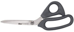 Clauss - 3-1/2" LOC, 9" OAL Titanium Standard Shears - Ambidextrous, Plastic Offset Handle, For General Purpose Use - Americas Tooling