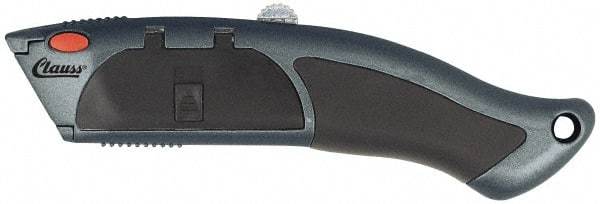 Clauss - Retractable Utility Knife - 2-1/4" Blade, Gray Zinc Oxide Handle, 10 Blades Included - Americas Tooling