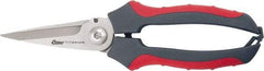 Clauss - 2-1/2" Length of Cut, Straight Pattern Multi-Purpose Snip - 8" OAL, Comfort Grip Handle - Americas Tooling