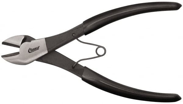 Clauss - 7" OAL, Wire Cutter - 7/8" Jaw Length x 1-1/8" Jaw Width, Standard Head, Vinyl Coated Handle - Americas Tooling