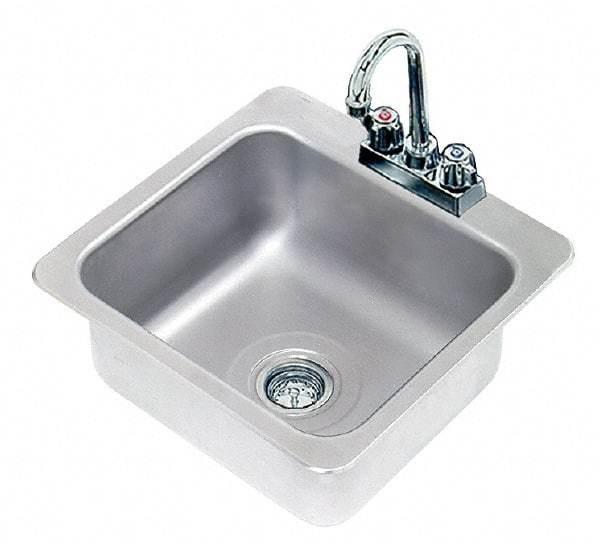 Advance Tabco - 16" Long x 14" Wide Inside, 1 Compartment, Stainless Steel Stainless Steel Drop In Sink - 20 Gauge, 19" Long x 18-1/2" Wide Outside, 8" Deep - Americas Tooling