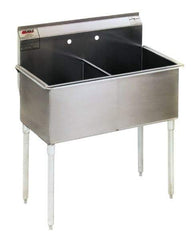 Eagle MHC - 48" Long x 24" Wide Inside, 2 Compartment, Stainless Steel Stainless Steel Scullery Sink - 16 Gauge, 51" Long x 27-1/2" Wide x 42" High Outside, 14" Deep - Americas Tooling