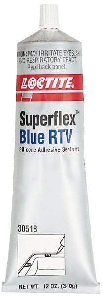 Loctite - 12 oz Tube Blue RTV Silicone Gasket Sealant - 500°F Max Operating Temp, 30 min Tack Free Dry Time, 24 hr Full Cure Time, Series 234 - Americas Tooling