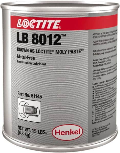 Loctite - 15 Lb Can General Purpose Anti-Seize Lubricant - Molybdenum Disulfide, 750°F, Black - Americas Tooling