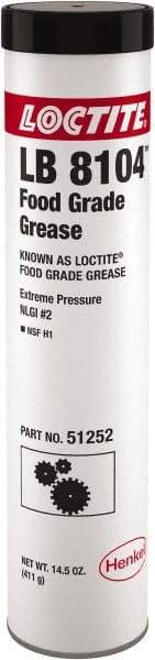 Loctite - 14.5 oz Cartridge Aluminum Complex Extreme Pressure Grease - White, Food Grade & Extreme Pressure, 450°F Max Temp, - Americas Tooling