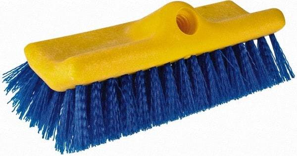 Rubbermaid - 2" Bristle Length, Polypropylene Scrub Brush - 10" OAL, Blue, Plastic Block - Americas Tooling