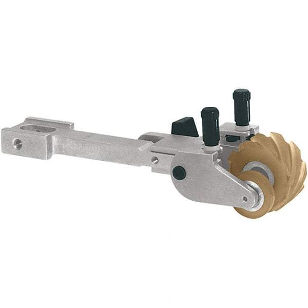 Dynabrade - 1" Wide Contact Arm - 30" Belt Length x 1" Belt Width, Serrated, Urethane, 90" Contact Wheel Diam - Americas Tooling