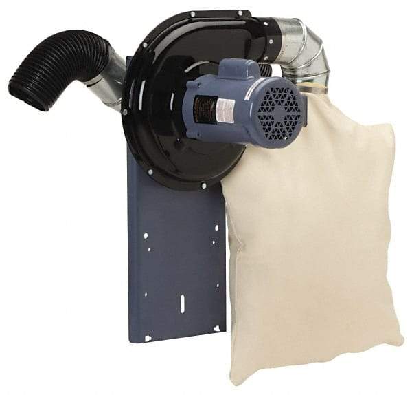 Baldor - 115 Volt Pedestal Mount Dust Collector - 1" Deep x 10" High, 4" Connection Diam, 440 CFM Air Flow - Americas Tooling