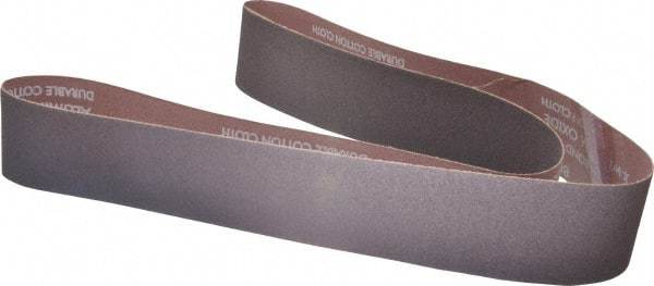 Norton - 2-1/2" Wide x 60" OAL, 80 Grit, Aluminum Oxide Abrasive Belt - Aluminum Oxide, Medium, Coated, X Weighted Cloth Backing, Series R228 - Americas Tooling