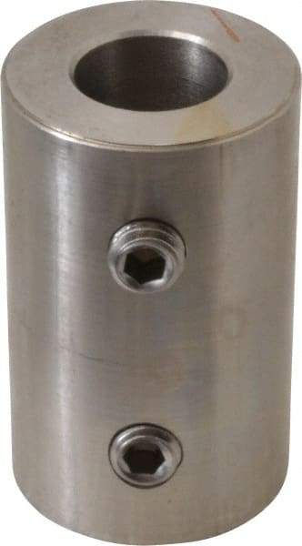 Climax Metal Products - 5/8" Inside x 1-1/4" Outside Diam, Stainless Steel Set Screw Rigid Coupling - 2" Long - Americas Tooling