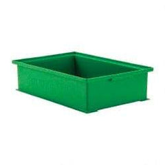 SSI Schaefer - 0.42 Cu Ft, 22 Lb Load Capacity Green Polyethylene & Conductive PP Tote Container - Stacking, 18.4" Long x 12-1/2" Wide x 4.6" High - Americas Tooling