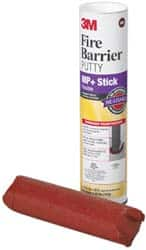 3M - 1/4" x 11" Stick Red Elastomer Fire Barrier Putty - 437°F Max Operating Temp, Series MP+ - Americas Tooling