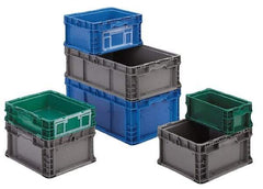 Orbis - 40 Lb Load Capacity Blue Polyethylene Tote Container - Stacking, 12" Long x 15" Wide x 7-1/2" High - Americas Tooling