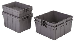 Orbis - 2 Cu Ft, 70 Lb Load Capacity Gray Polyethylene Tote Container - Nesting, 21.4" Long x 15.3" Wide x 12.3" High - Americas Tooling