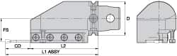 Kennametal - Tool Block Style KM63UT, 32mm Blade Height, 174.5mm OAL, 76.5mm OAH, Indexable Cutoff Blade Tool Block - 32mm Shank Height, Reversible, Series A2 Cut-Off - Americas Tooling