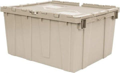 Quantum Storage - 2.44 Cu Ft, 80 Lb Load Capacity Gray Polyethylene Attached-Lid Container - Stacking, Nesting, 23.9" Long x 19.4" Wide x 12-1/2" High, Lid Included - Americas Tooling