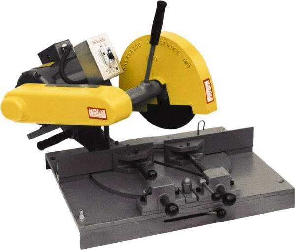 Kalamazoo - 10" Blade Diam, 5/8" Arbor Hole, Miter Chop & Cutoff Saw - 3,450 RPM, 3 hp, 110/220 & 220/440 Volts, 1 or 3 Phase - Americas Tooling