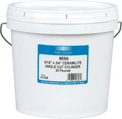 Raytech - Ceramic Plastic Blend Carrier, Polishing Tumbling Media - Cylinder Shape, Wet Operation, 5/16" Long x 3/4" High - Americas Tooling