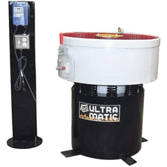 Made in USA - 2 hp, Wet/Dry Operation Vibratory Tumbler - Adjustable Amplitude, Flow Through Drain - Americas Tooling