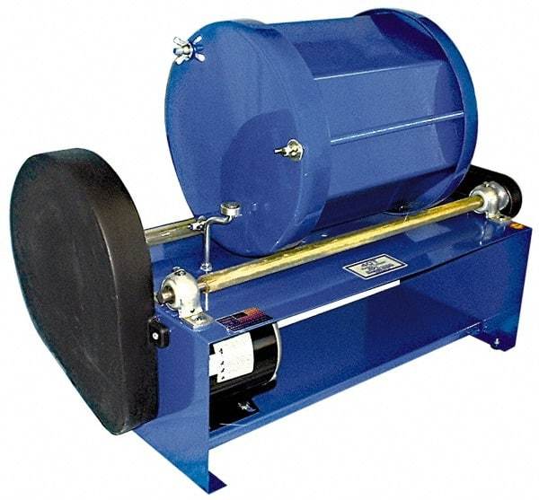 Made in USA - 4 Gal Capacity Rotary Tumbler - 1/3 hp Motor, 28" Long x 21-1/2" High x 13" Deep - Americas Tooling