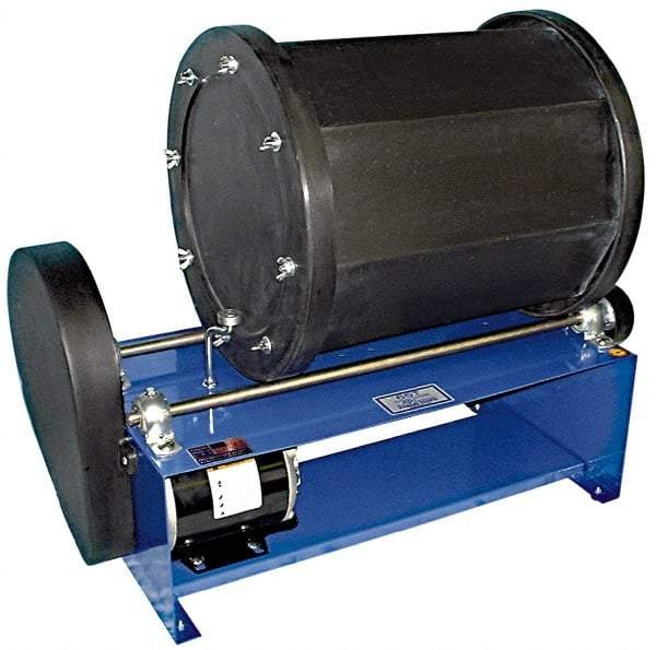 Made in USA - 8.5 Gal Capacity Rotary Tumbler - 1/3 hp Motor, 28" Long x 24" High x 13" Deep - Americas Tooling