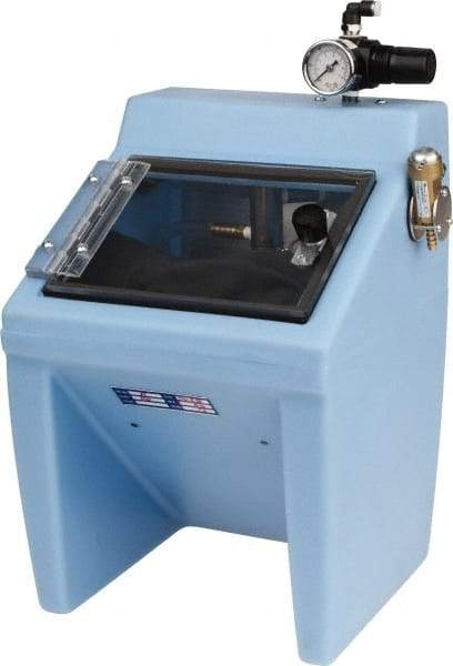 Made in USA - 220V Left Hand Sandblaster - Pressure Feed, 25" CFM at 100 PSI - Americas Tooling