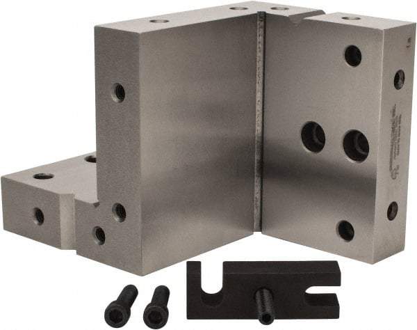 Suburban Tool - 4" Wide x 6" Deep x 4" High Steel Precision-Ground Angle Plate - Compound Plate, Machined Holes on Surface, Open End, 1" Thick, Single Plate - Americas Tooling