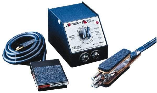 American Beauty - 120 or 220 Volt, 0 to 100 Watt, Resistance Soldering System - Includes Power Unit, Handpiece & Footswitch - Exact Industrial Supply