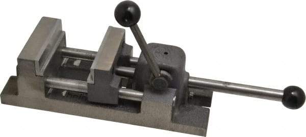 Heinrich - 3" Jaw Opening Capacity x 1-1/4" Throat Depth, Horizontal Drill Press Vise - 3" Wide Jaw, Stationary Base, Standard Speed - Americas Tooling