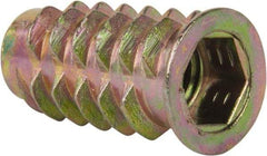 E-Z LOK - 5/16-18, Zinc Alloy Flanged Hex Drive Insert - 7/16" Drill, 0.4331" Hole Diam, 63/64" Long, 1" Min Grip, M8 Hex - Americas Tooling